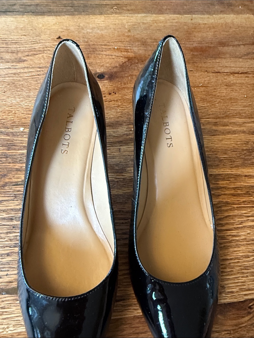 Talbots Black Patent Leather Pointed-Toe Pumps NEW worn 4 hours 2016.